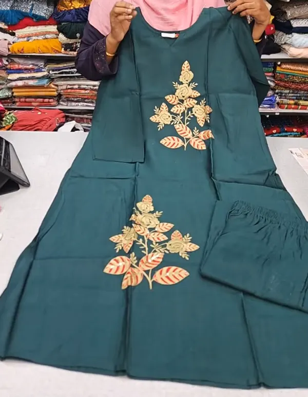 Heavy Vatican Fully Embroidery Top with Plazzo Bottom  | TS3155